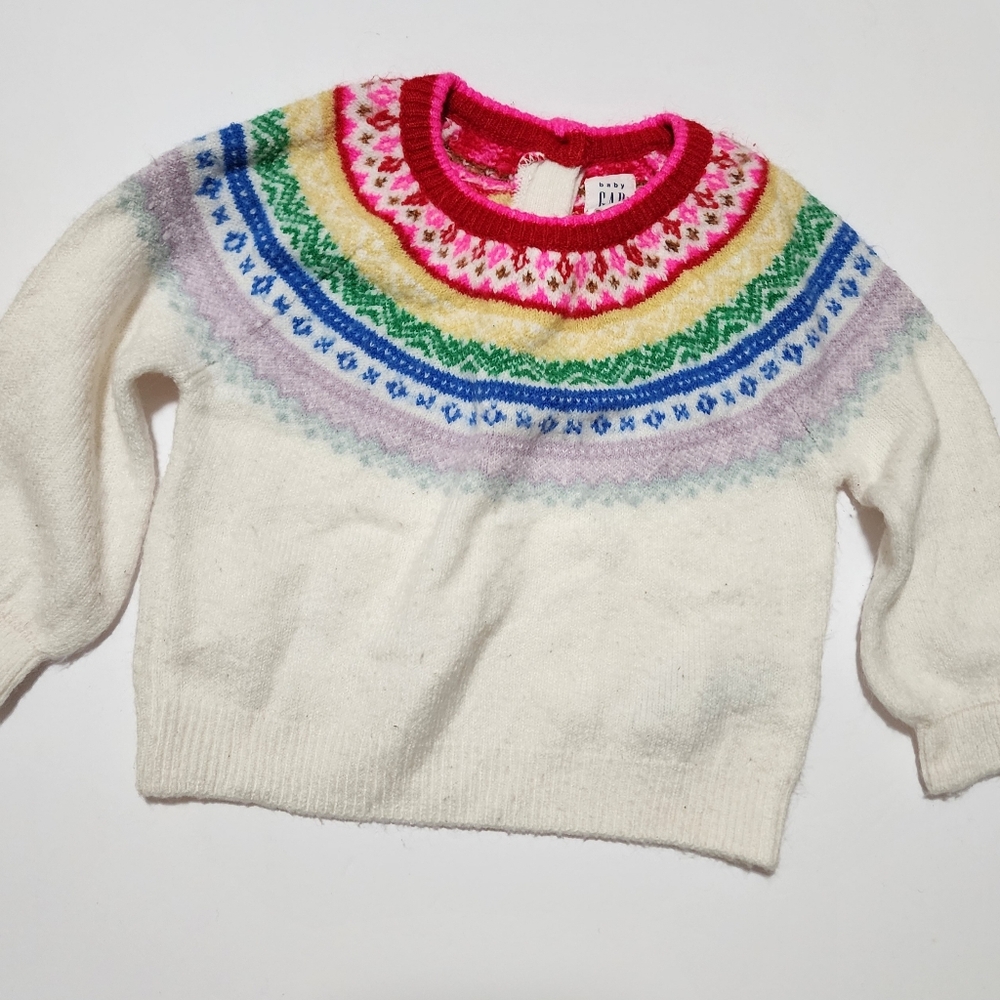 GAP Baby Sweater in Red and Pink 6-12 Months